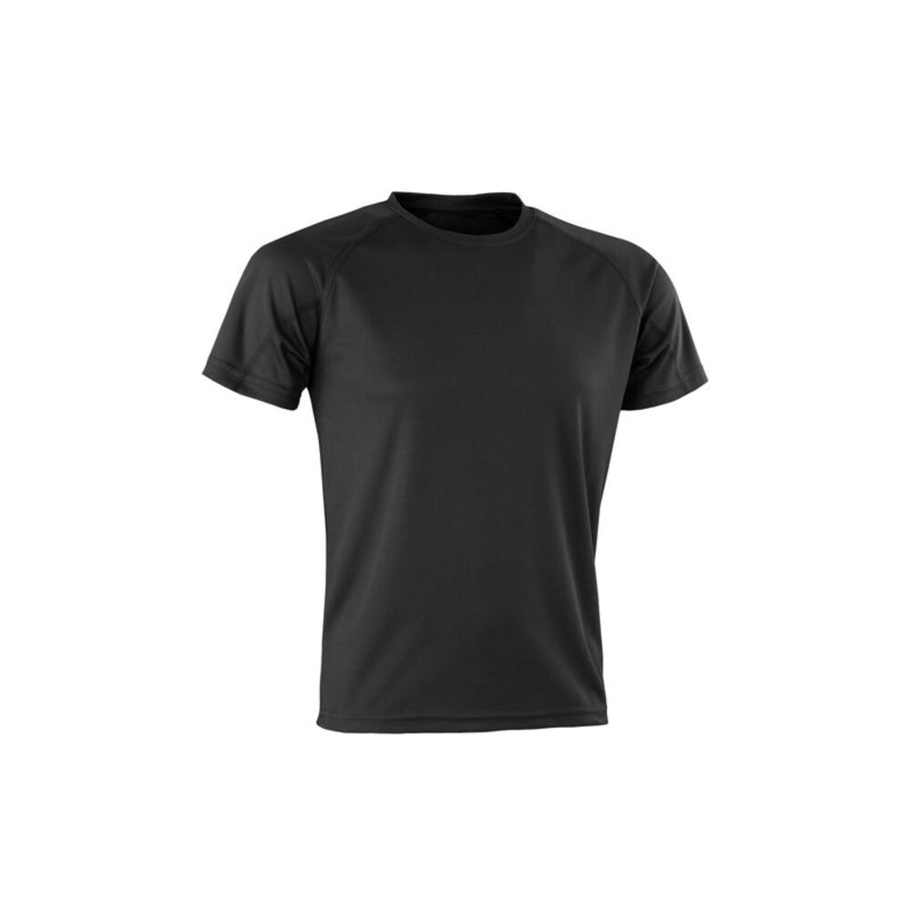 Spiro Adults Unisex Impact Aircool Tee / Black